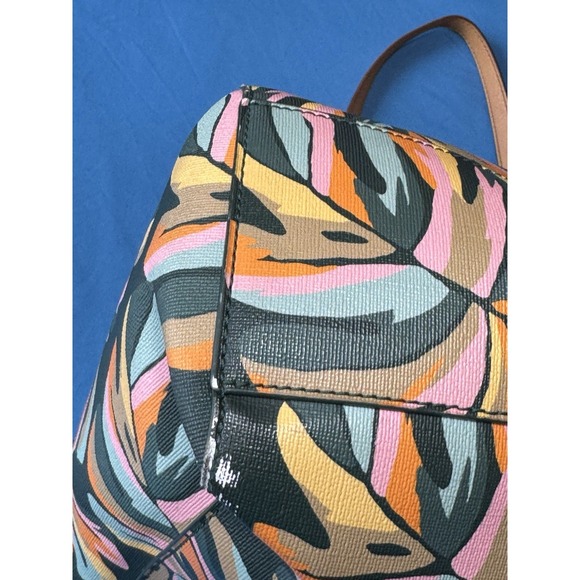 Fossil Women's Rachel Vibrant Tropical Leaf Print Coated Canvas Tote Handbag - Picture 3 of 11